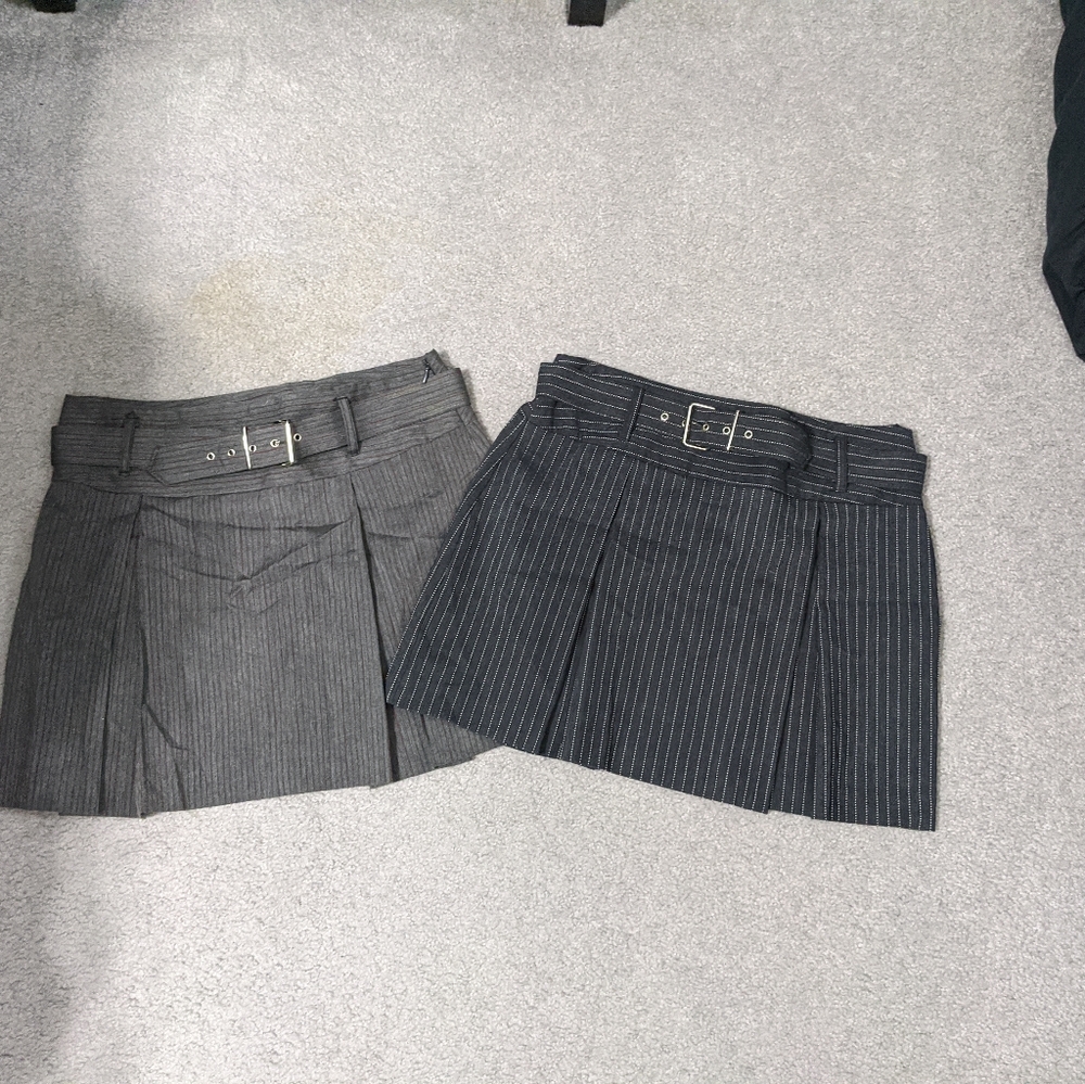Lot of 2 star city school girl pinstripe skirts